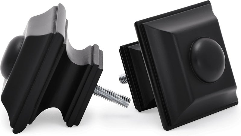 Ivilon عصا ستارة معالجة النوافذ - تصميم مربع 1 1/8 بوصة. 48 إلى 86 بوصة. أسود - Image 3